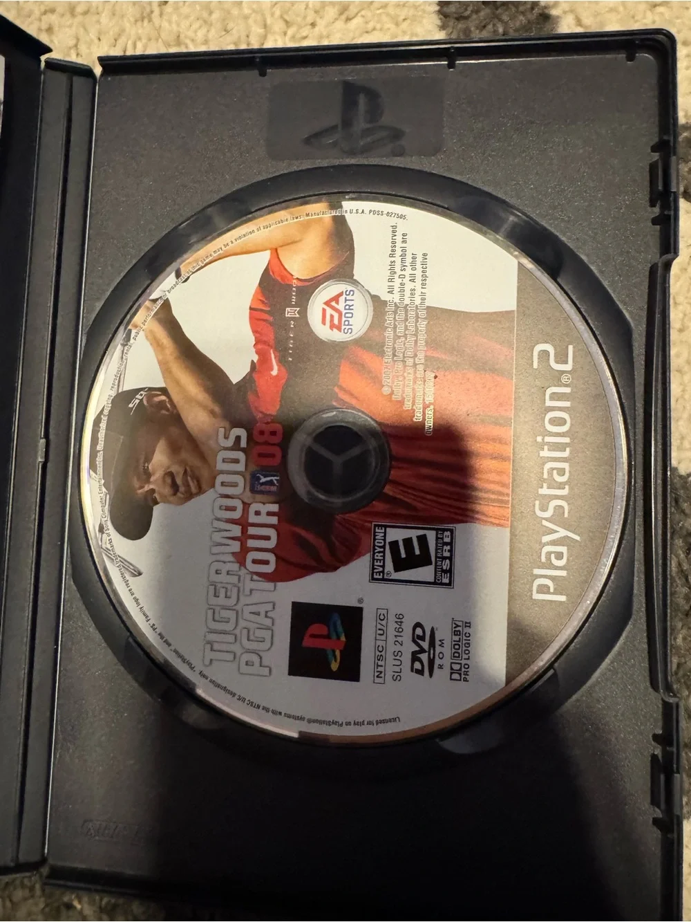 Sony PlayStation 2 Tiger Woods PGA Tour 08 - Red Black